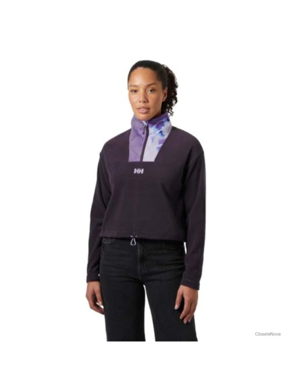 Cropped Polartec Fleece Half Zip Pullover Sweatshirt